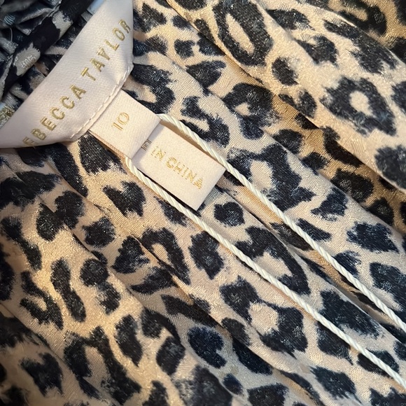 REBECCA TAYLOR Leopard Cap Sleeve Top - Picture 8 of 16